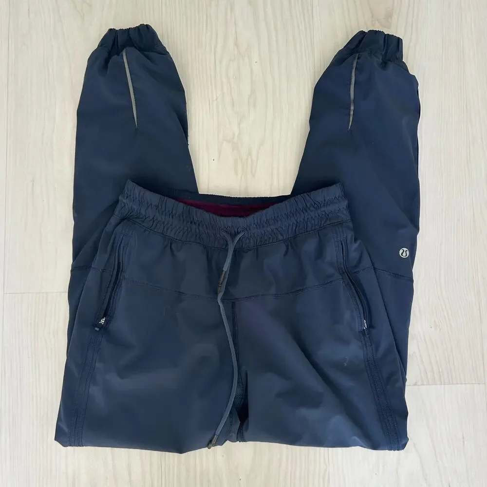 Lululemon Navy Blue Joggers Sweatpants Athleisure Drawstring Waist Size 4